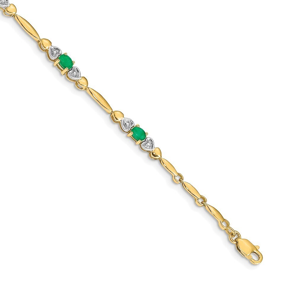 Kazi Luxury 14k Diamond and Emerald Bracelet